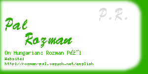 pal rozman business card
